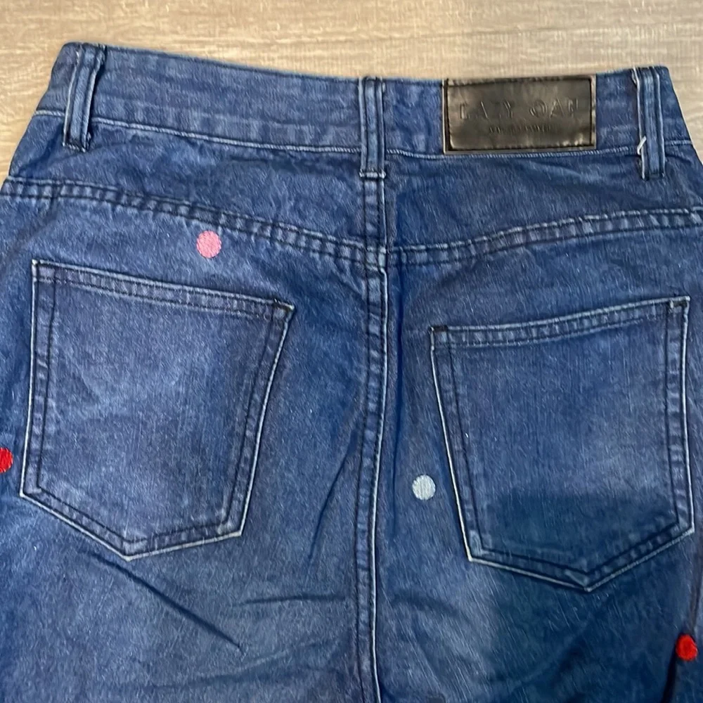 Lazy Oaf Polka Dot Embroidered High Rise Mom Jeans - Picture 4 of 4